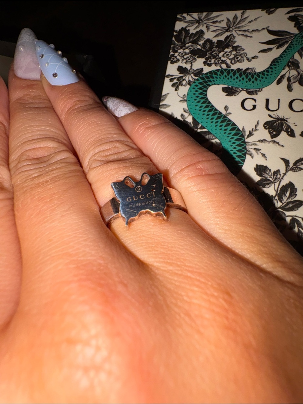 Gucci Sterling Silver Butterfly Ring US Sz 6/6.5 - Picture 10 of 12